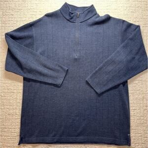 Columbia XCO Men’s XL Blue 1/4 Zip Pullover Sweater Cotton Blend Textured